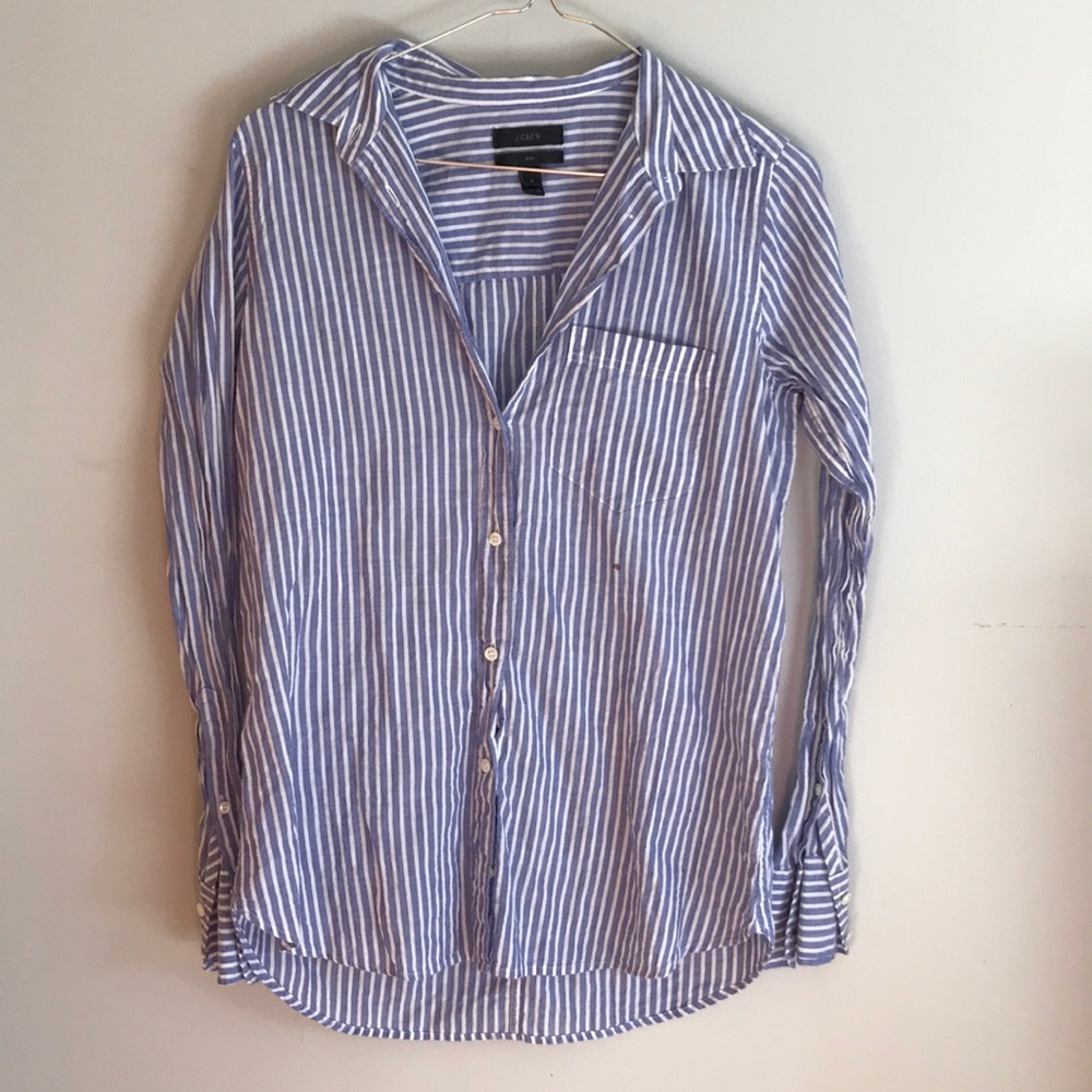 Jcrew lightweight striped boy button down shirt